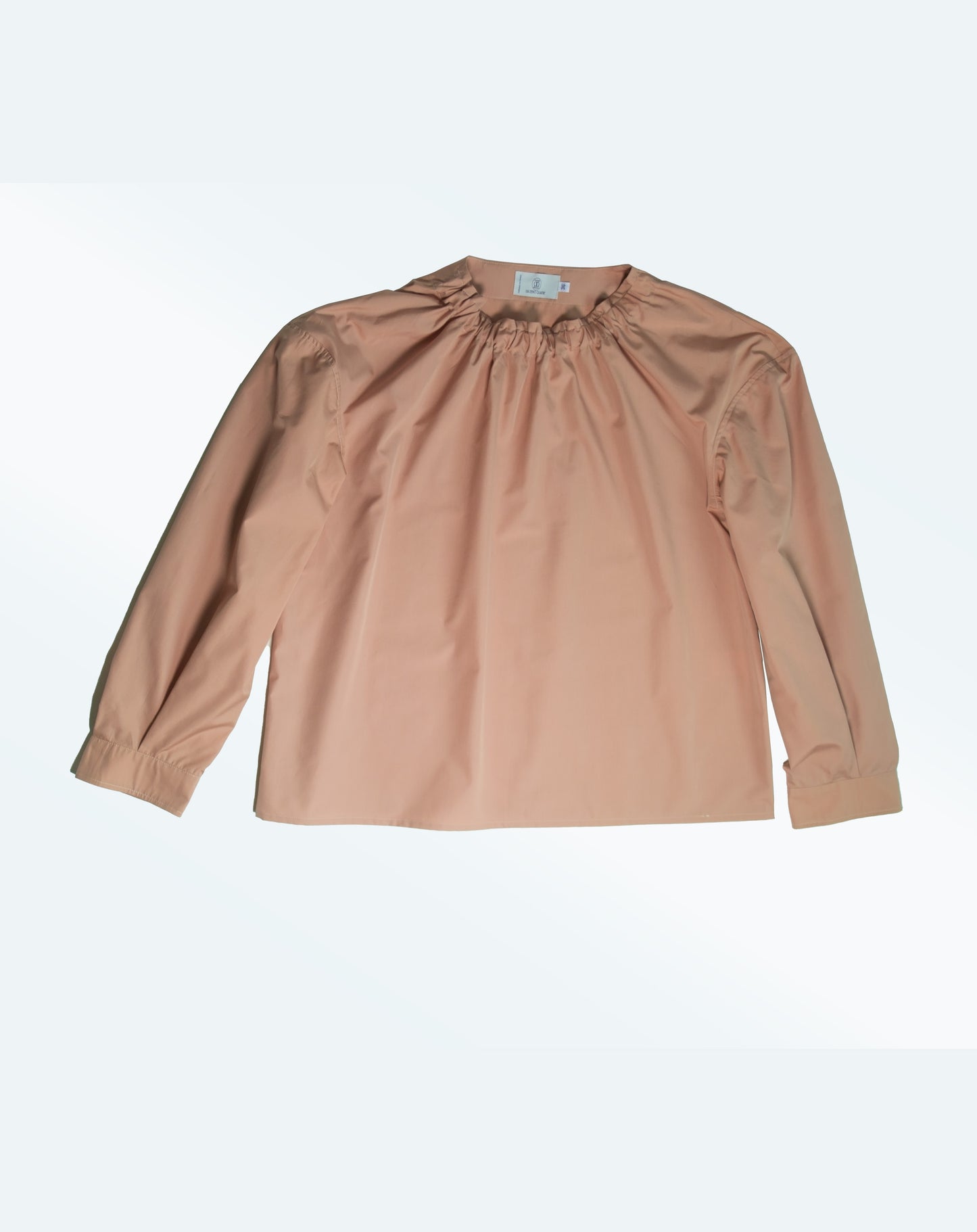 CHEMISIER EN COTON ROSE POUDRE A MANCHES LONGUES