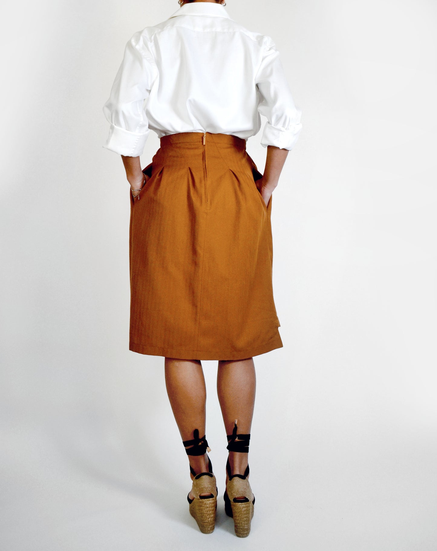 JUPE MIDI COTON et LIN