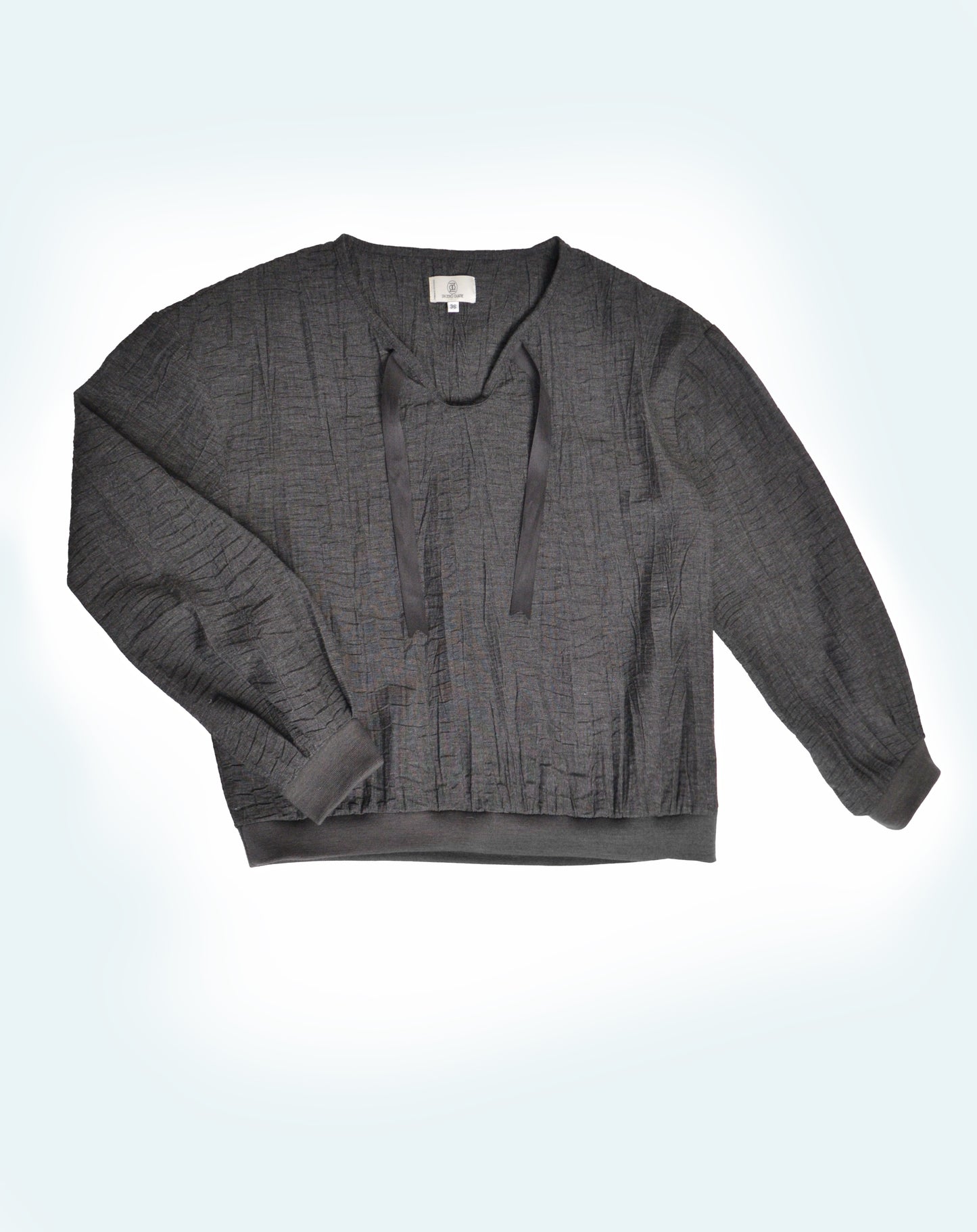 Sweat-shirt en Lainage Gris Texturé