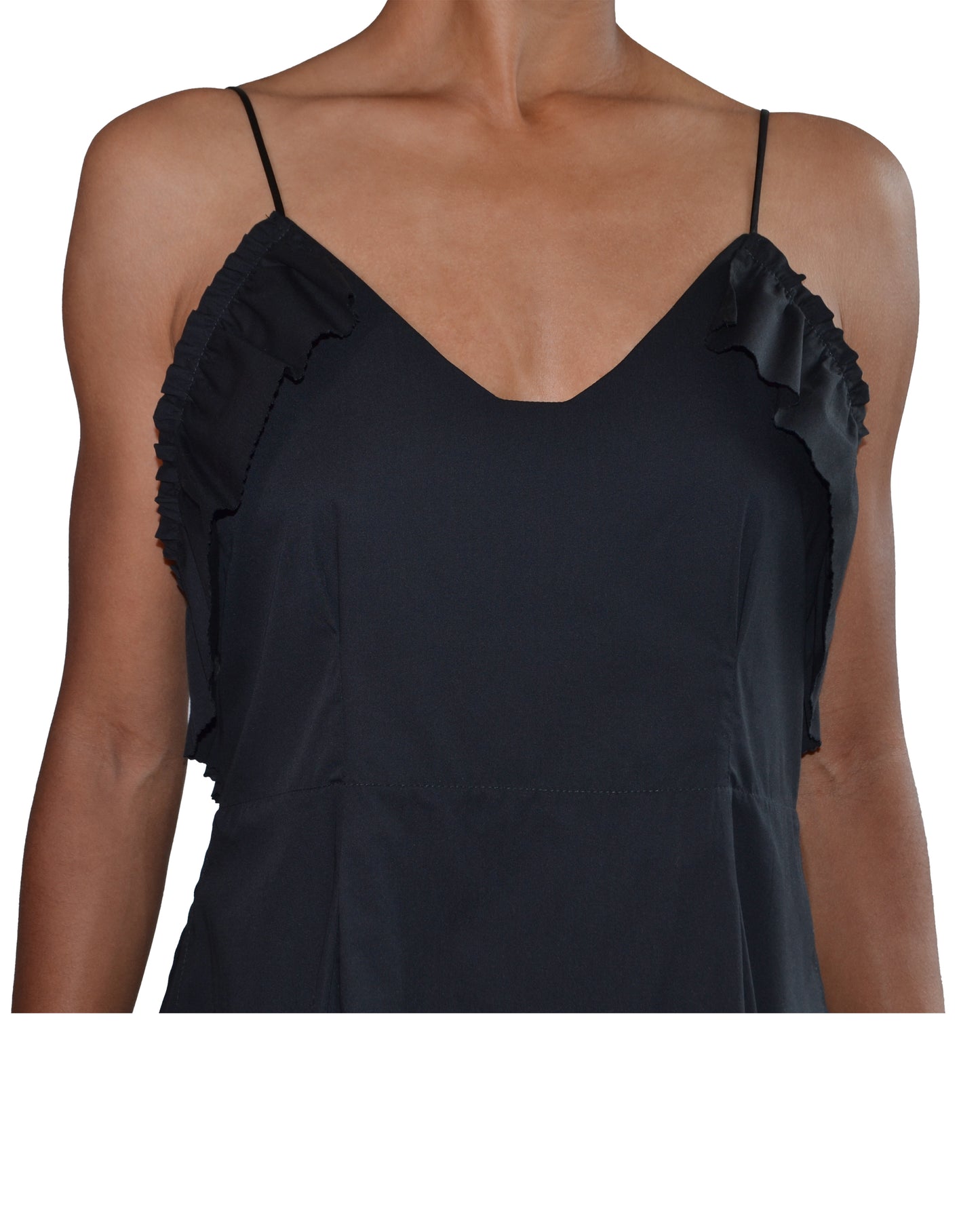 ROBE DOS-NU A VOLANTS en voile de coton