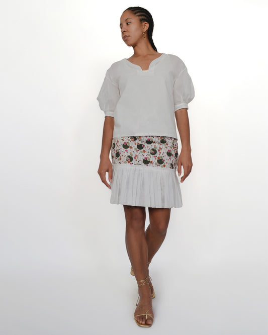 CORSAGE A DECOLLETE ASYMETRIQUE en Coton