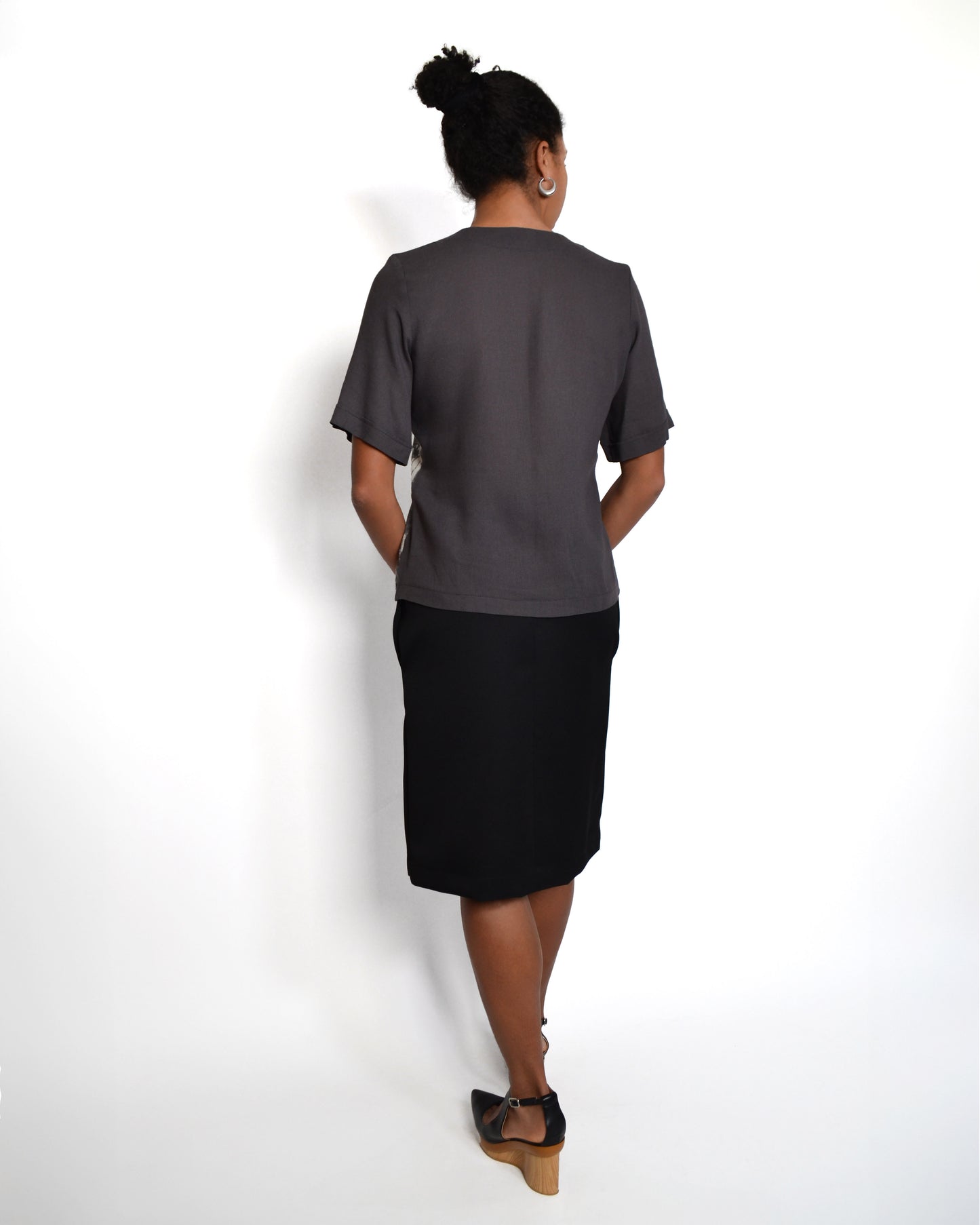 CORSAGE A IMPRIME ABSTRAIT en Laine