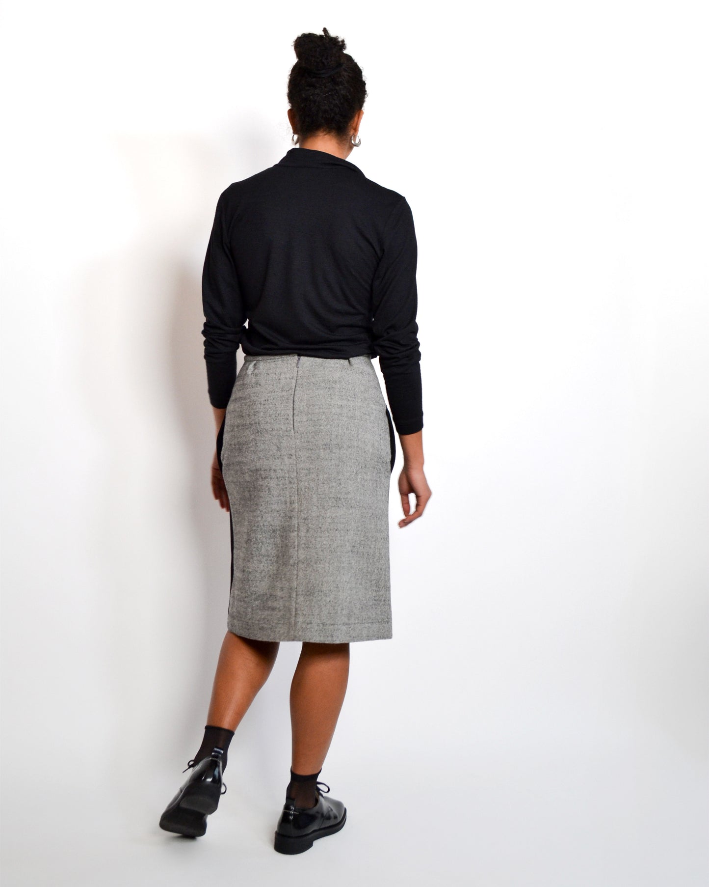 JUPE BICOLORE A PLIS en Laine