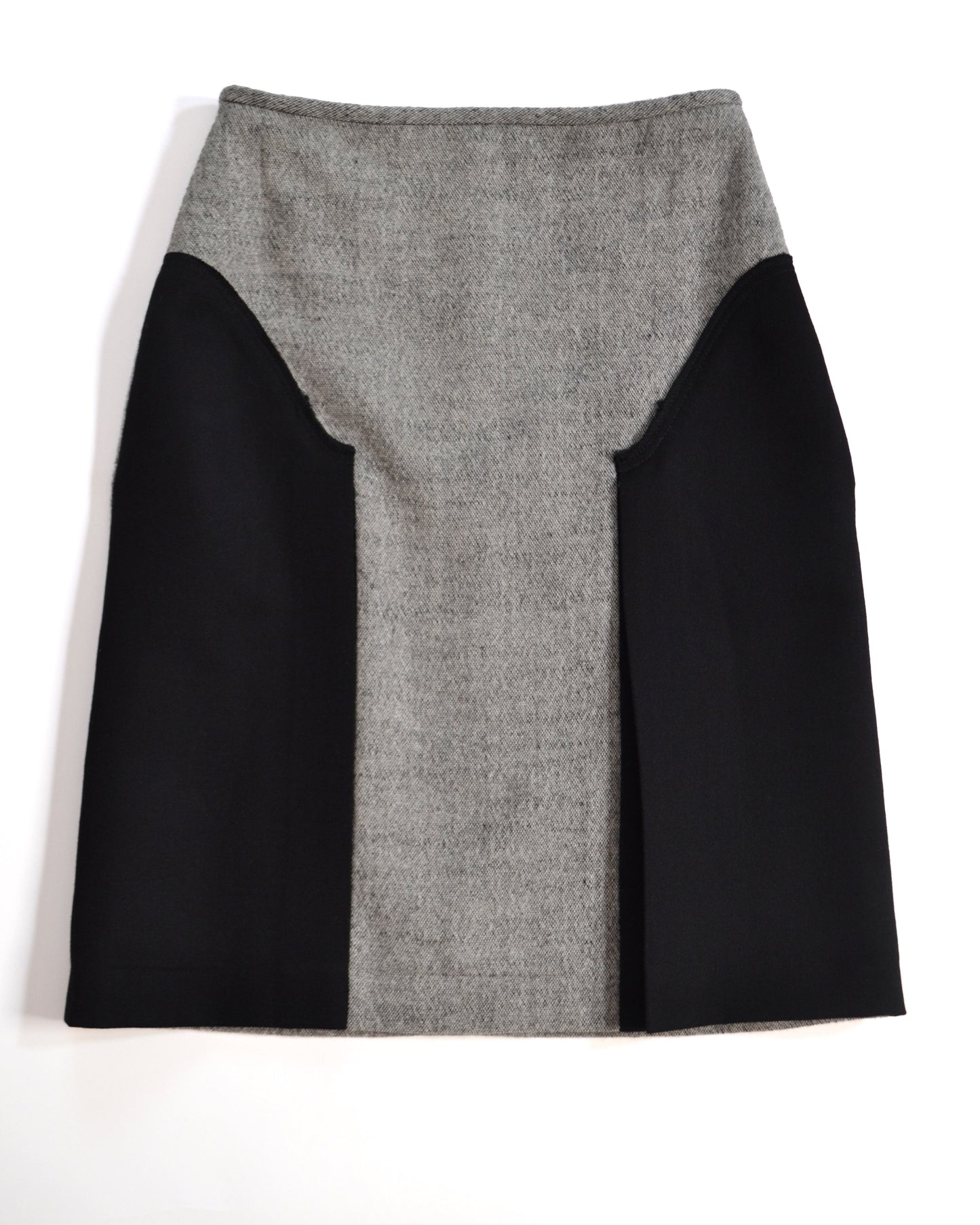 JUPE BICOLORE A PLIS en Laine