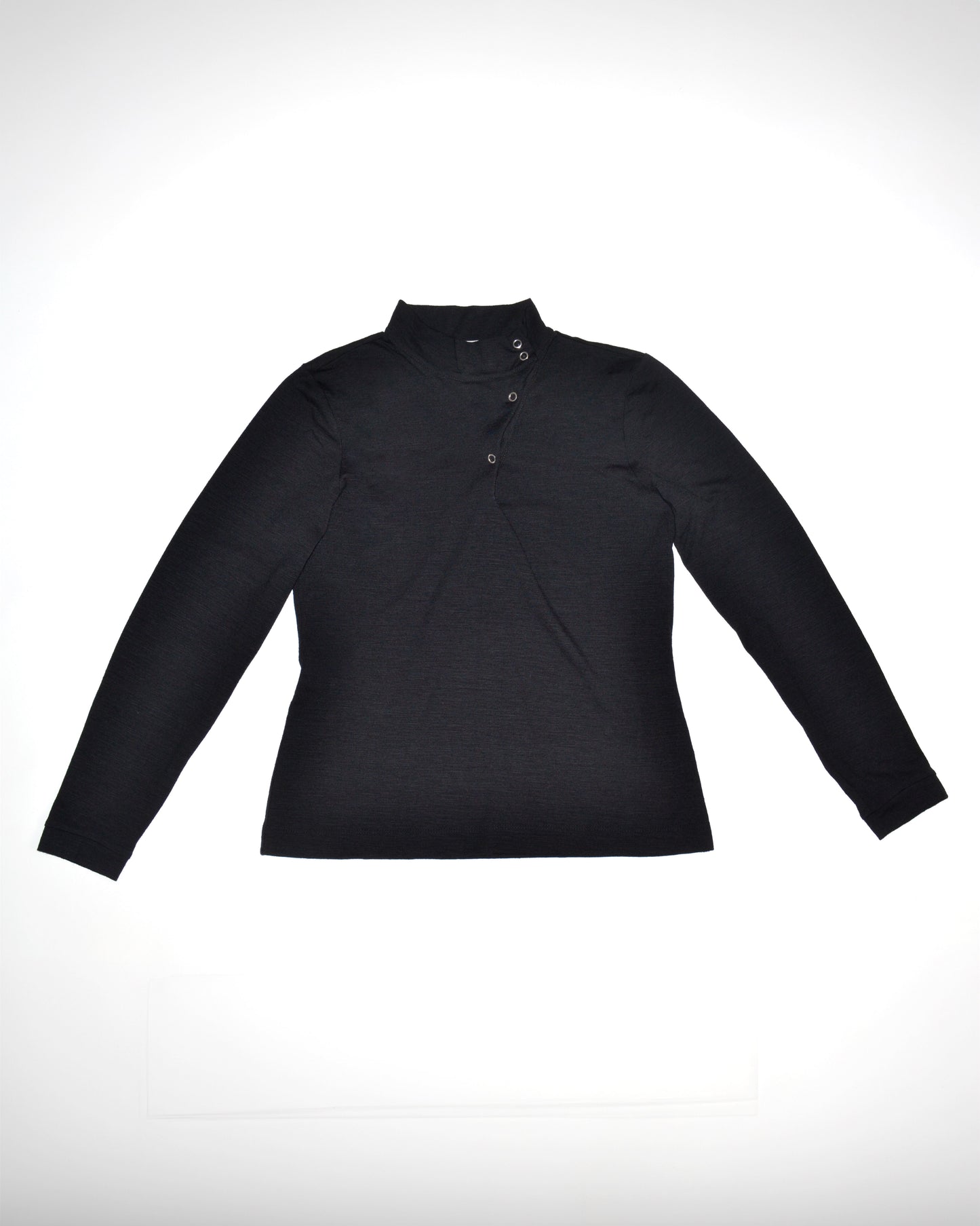 TOP A COL MONTANT BOUTONNE en Laine